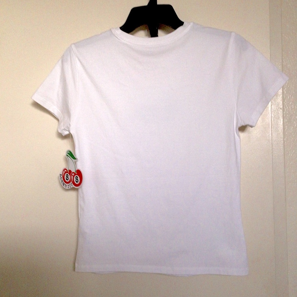 Lucky 777 Cat Print Short Sleeve Tee - Picture 2 of 3
